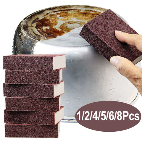 1/2/4/5/6/8Pcs Magic Sponge Eraser  Removing Rust Cleaning Brush Descaling Clean Rub for Cooktop Pot Kitchen Sponge