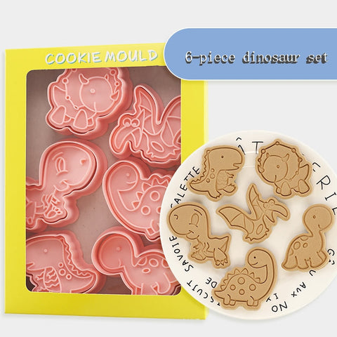 6Pcs/set Dinosaur Shape Cookie Cutters Plastic