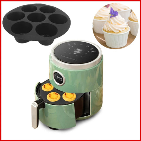 Silicone 7 Even Round Muffin Cup Mold Air Fryer Accessories